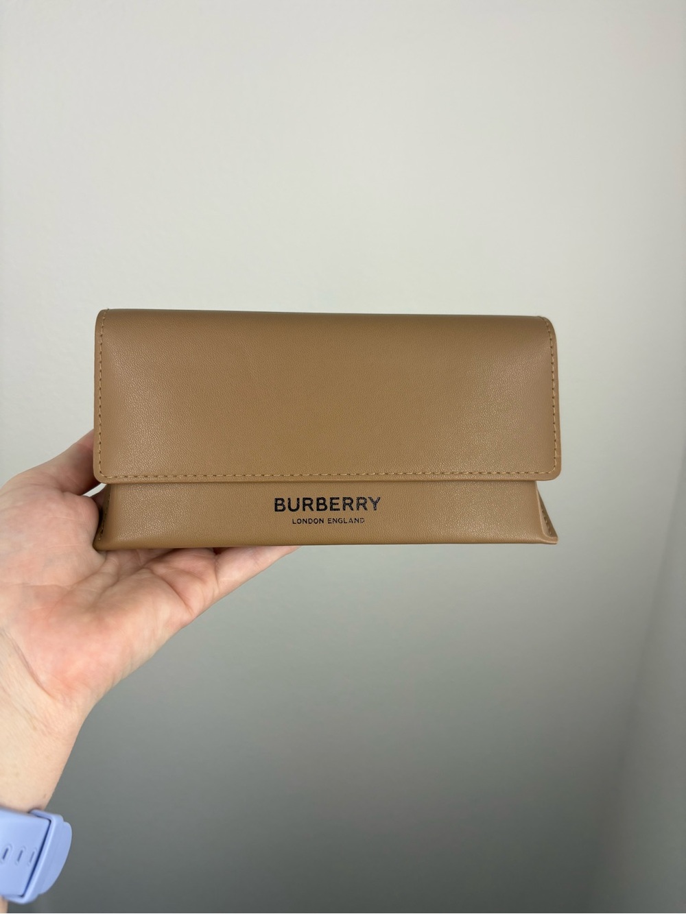 Burberry Folding Camel Leather Glasses/Sunglasses Case